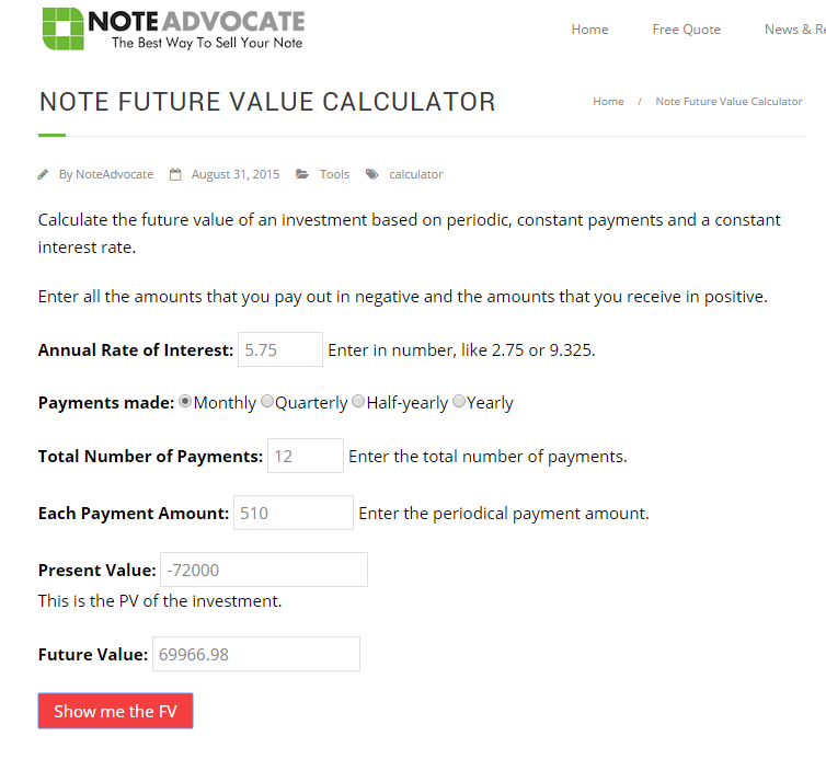 note future value calculator